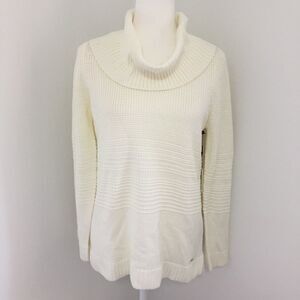 Calvin Klein White Turtleneck Knit Sweater